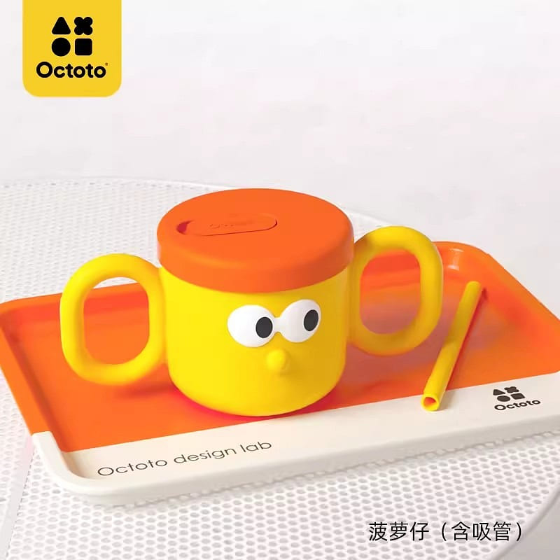 octoto Big Eyes Baby Water Cup Stainless Steel Straw Cup 1 each