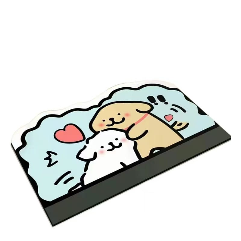 Line Dog Bathroom Mat Toilet Non-slip Diatom Mud Cartoon-Love Hug 80*120cm 1Pc 1 count