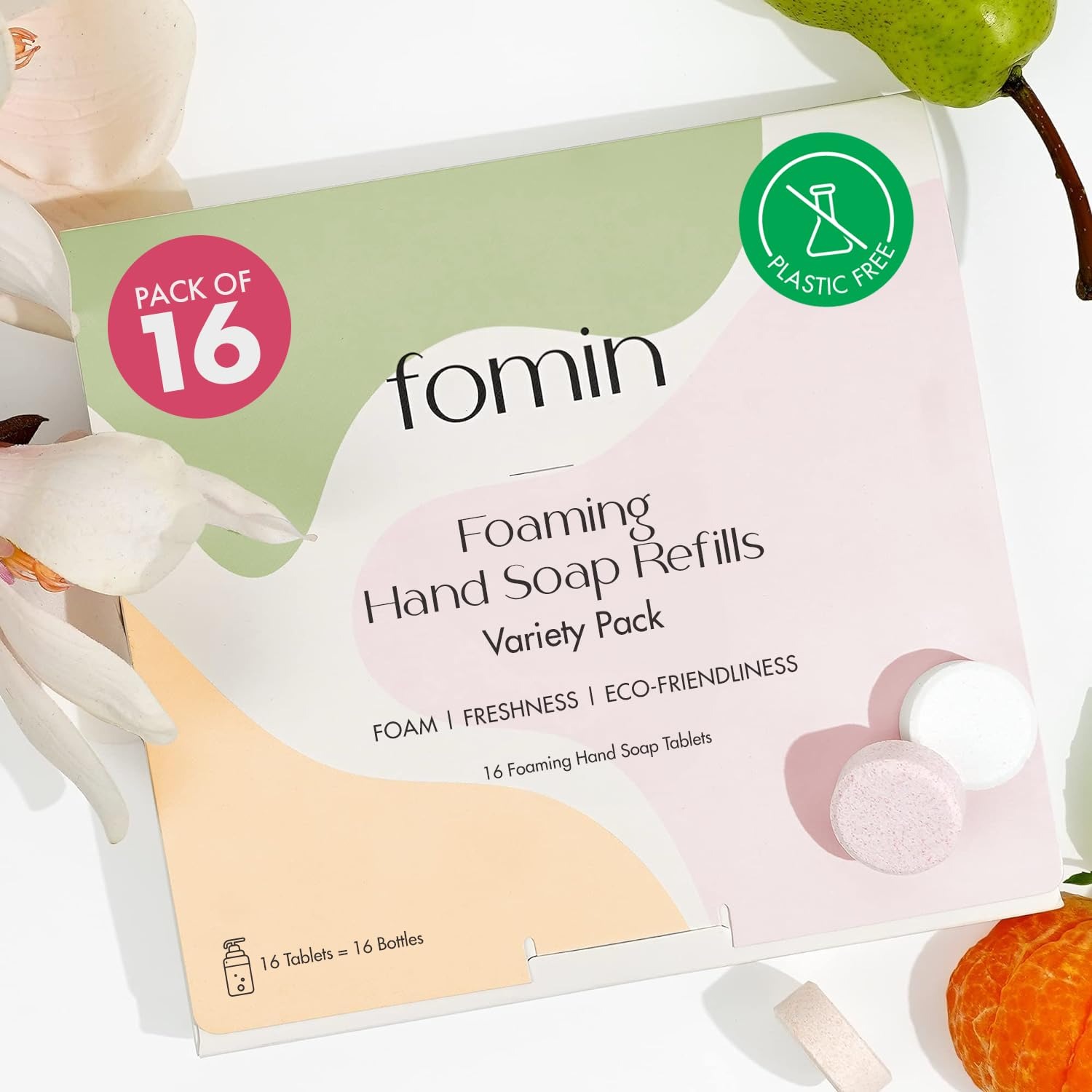 FOMIN Foaming Hand Soap Refills - Variety Pack - 16 Pack 128 fl.oz