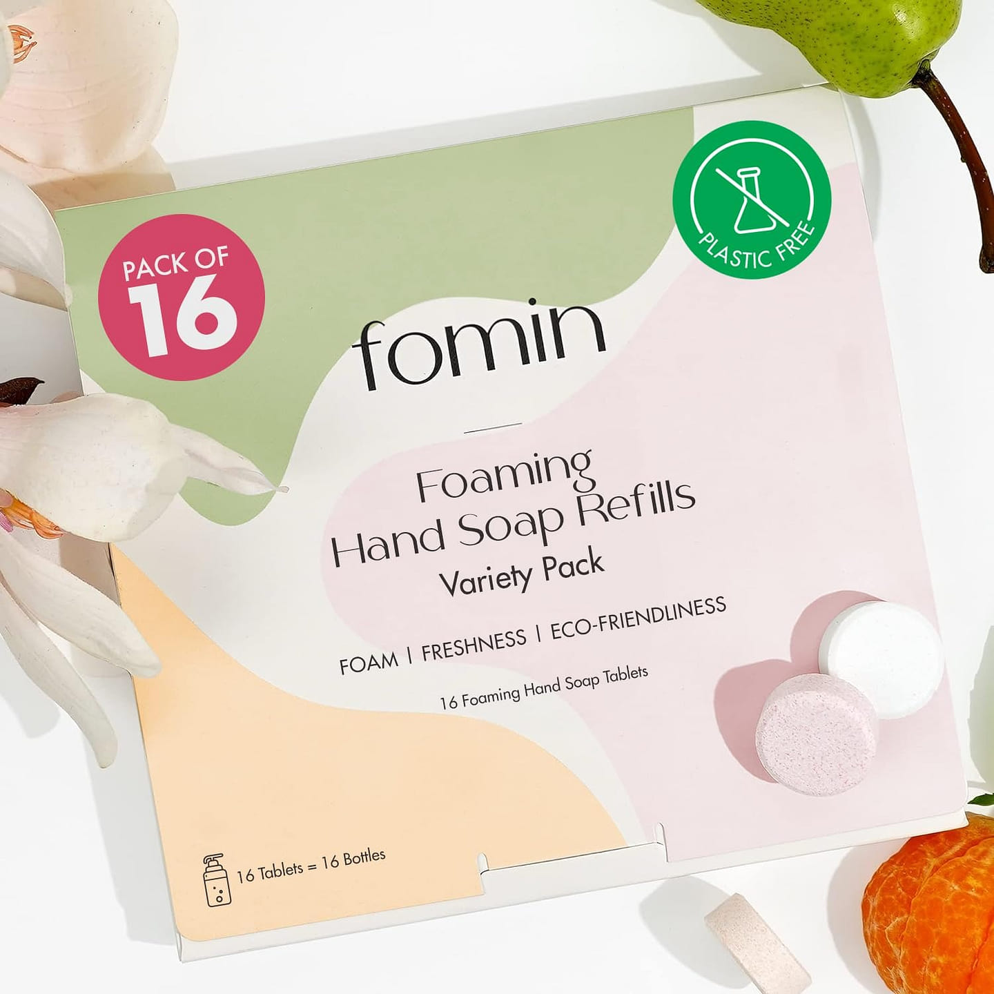 FOMIN Foaming Hand Soap Refills - Variety Pack - 16 Pack 128 fl.oz