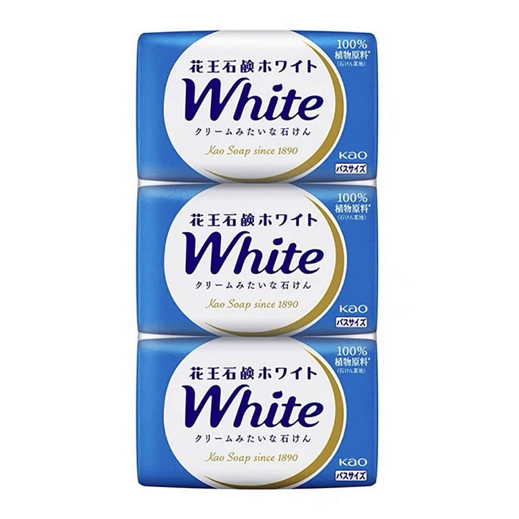 花王白色花香石碱香皂 390g 3块装 1 包
