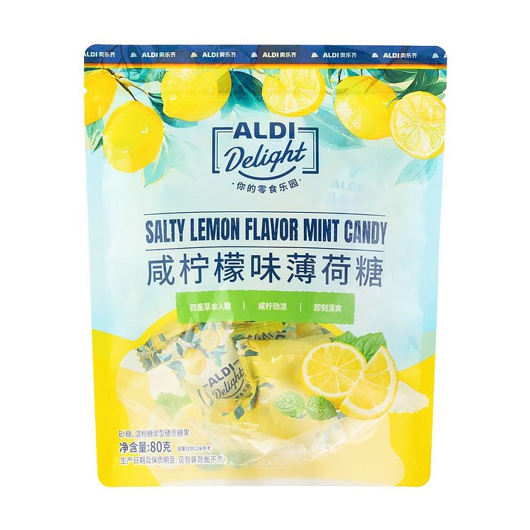 Aldi Delight Salty Lemon Mint Candy 1pc 80 g