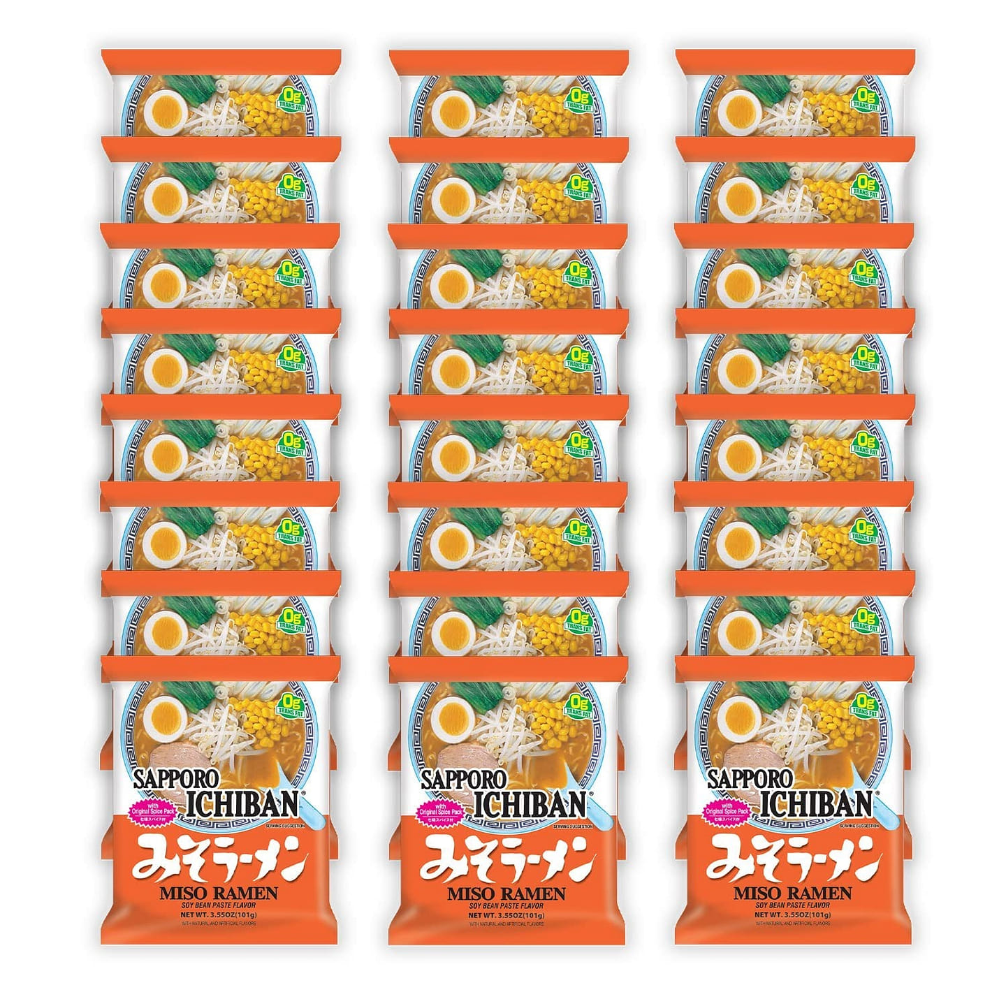 [SAPPORO ICHIBAN] Miso Flavor Ramen Noodles(24 PK) 3.55 oz*24 pack