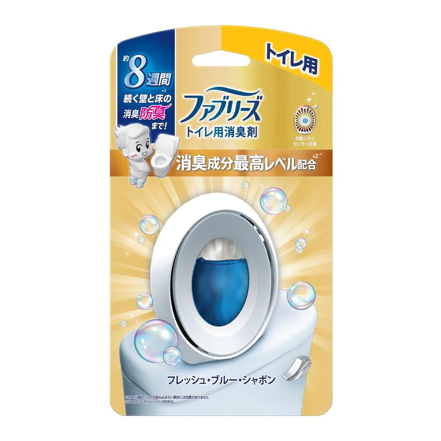 P&G ファブリーズ W消臭 トイレ用 消臭剤 消臭成分最高レベル フレッシュ・ブルー・シャボン 1個 1 個