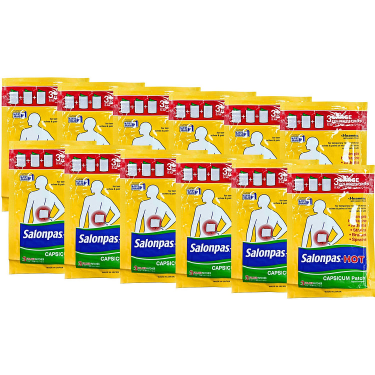 Salonpas Hot Capsicum Patch 3 Patches x 12 Packs 1 each