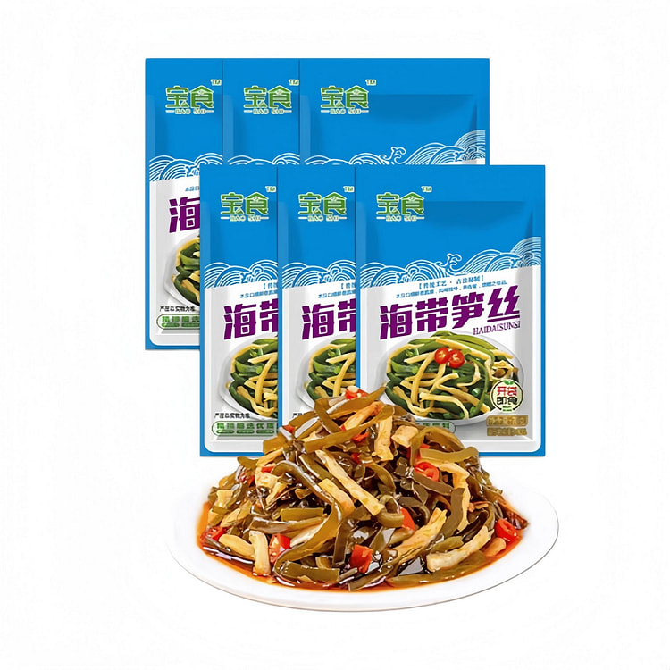 [6 packs] Kelp and Bamboo Shoot Strips 70g 420 g