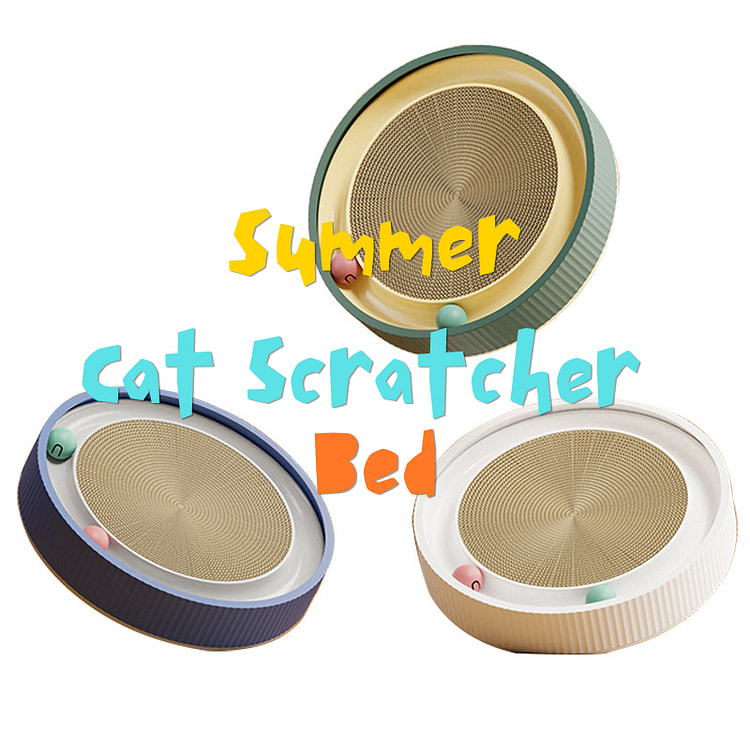 猫抓板纸板床 适用于室内猫 绿色 18*3 英寸
