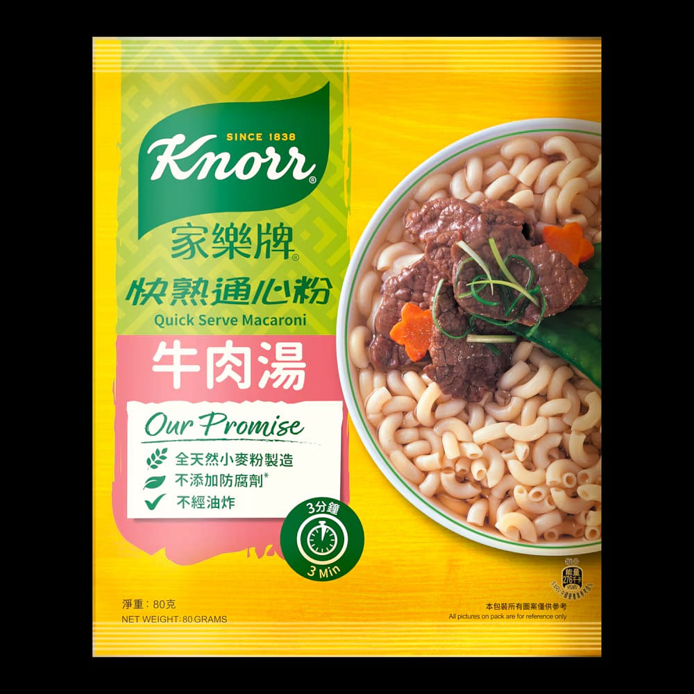 家乐牌 牛肉汤 快熟通心粉 80 克