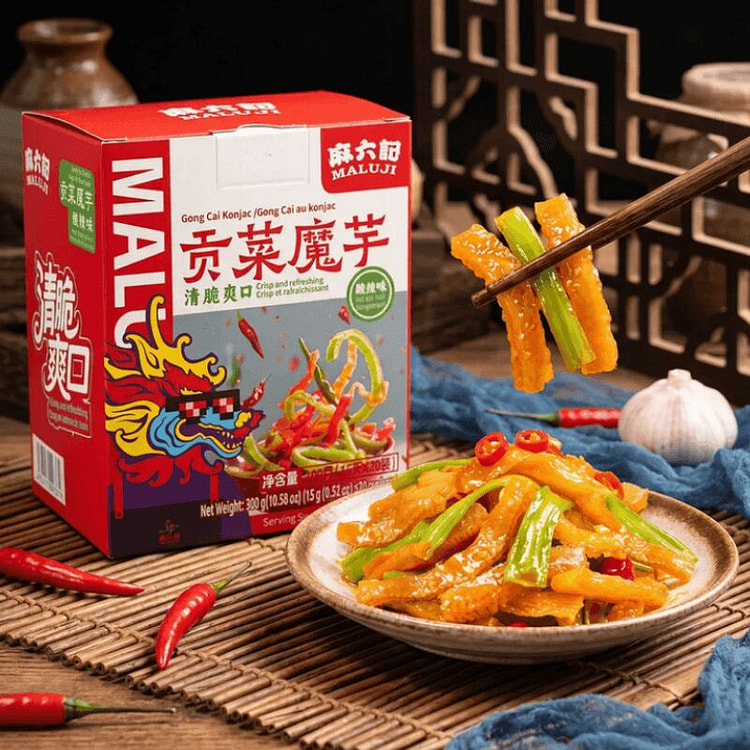 麻六记 贡菜魔芋 酸辣味 20包入 300克*1盒 300 克