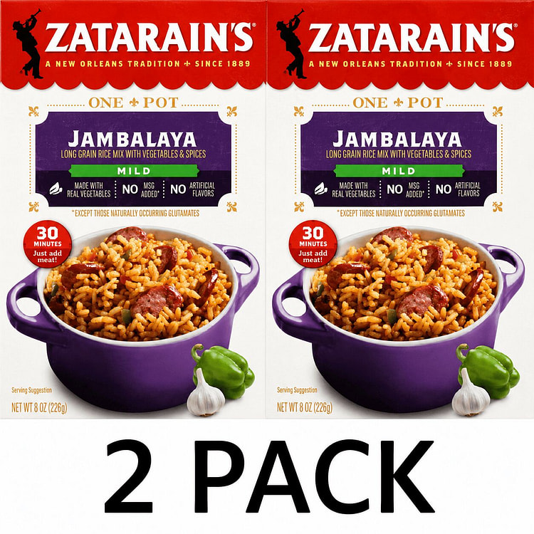 Zatarain's Jambalaya MILD Rice Mix 8 oz Box - 2 PK 100 pack