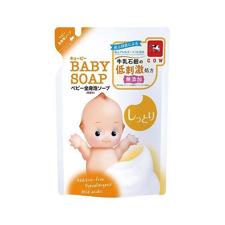COW Milk Soap Kewpie Moisturizing Whole Body Baby Soap Foam Type Refill 350