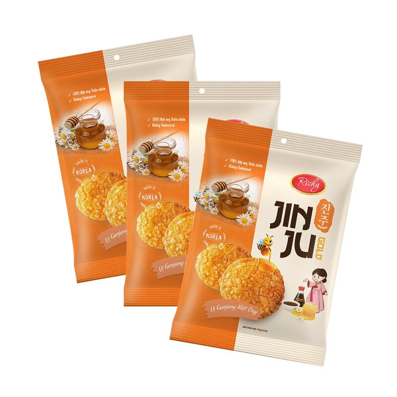 Jinju Honey Sweet Rice Cracker (Pack Of 3) 100 g