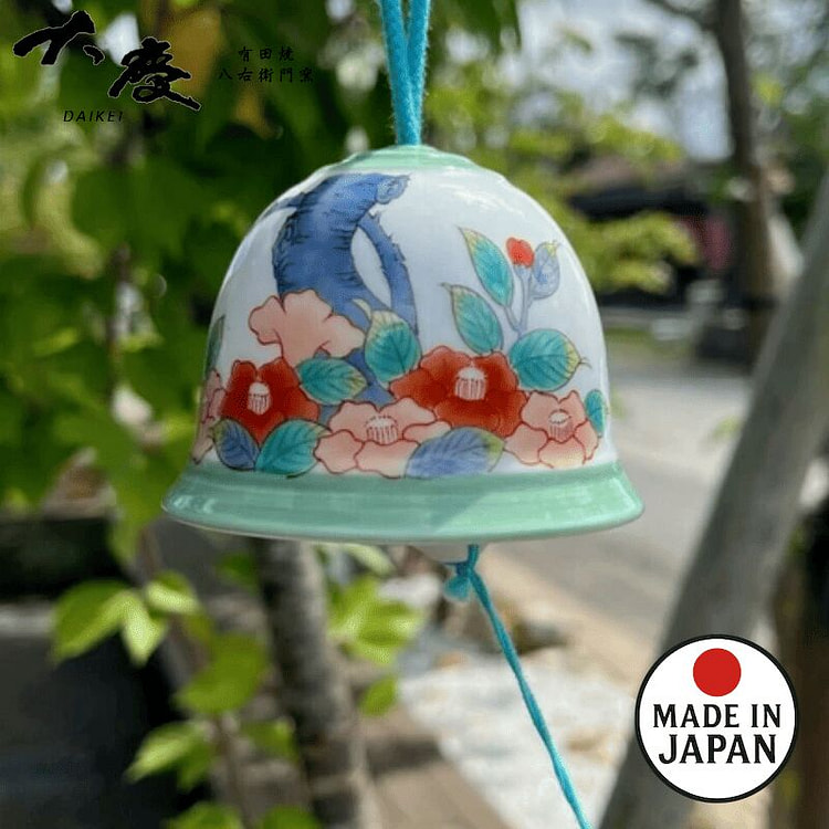 Arita Wind Chime Imari Camellia Boxed 1 Count