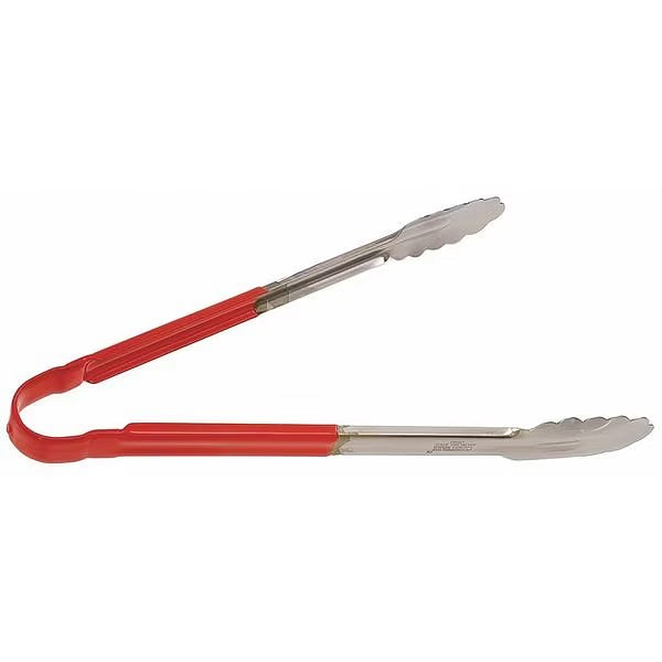 Tong, Red, 12 in. L, Stainless Steel 2 lb