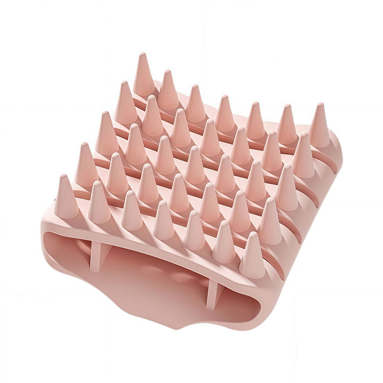 Silicone Scalp Massage Shampoo Brush Apricot Pink 1 count