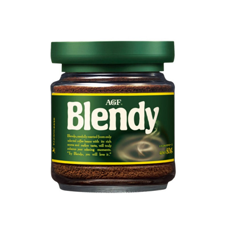 AGF咖啡blendy绿罐冻干速溶黑咖啡提神无蔗糖 80 克