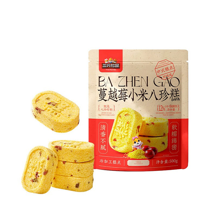 三只松鼠蔓越莓小米八珍糕500g健康营养早餐糕点 500 克