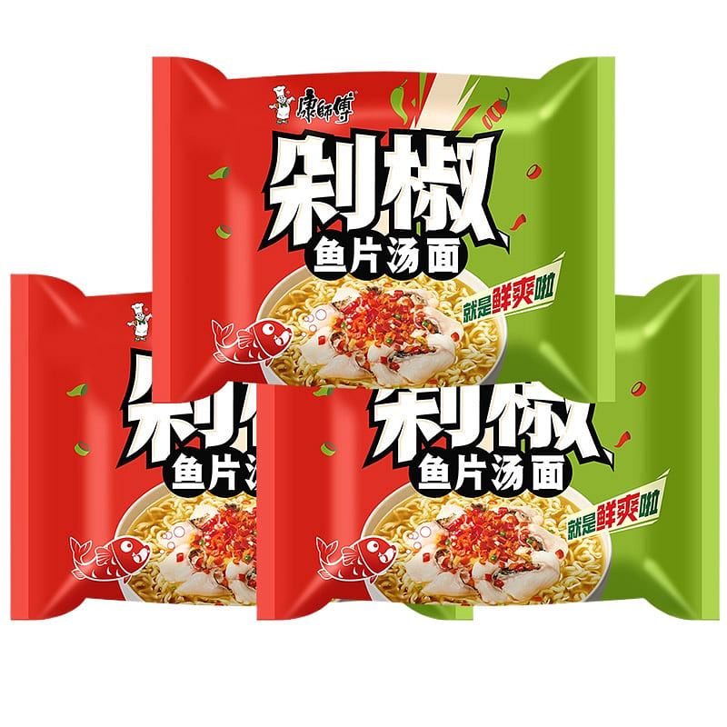 Pepper fish Slice Instant Noodles 105g*3 packs 315 กรัม
