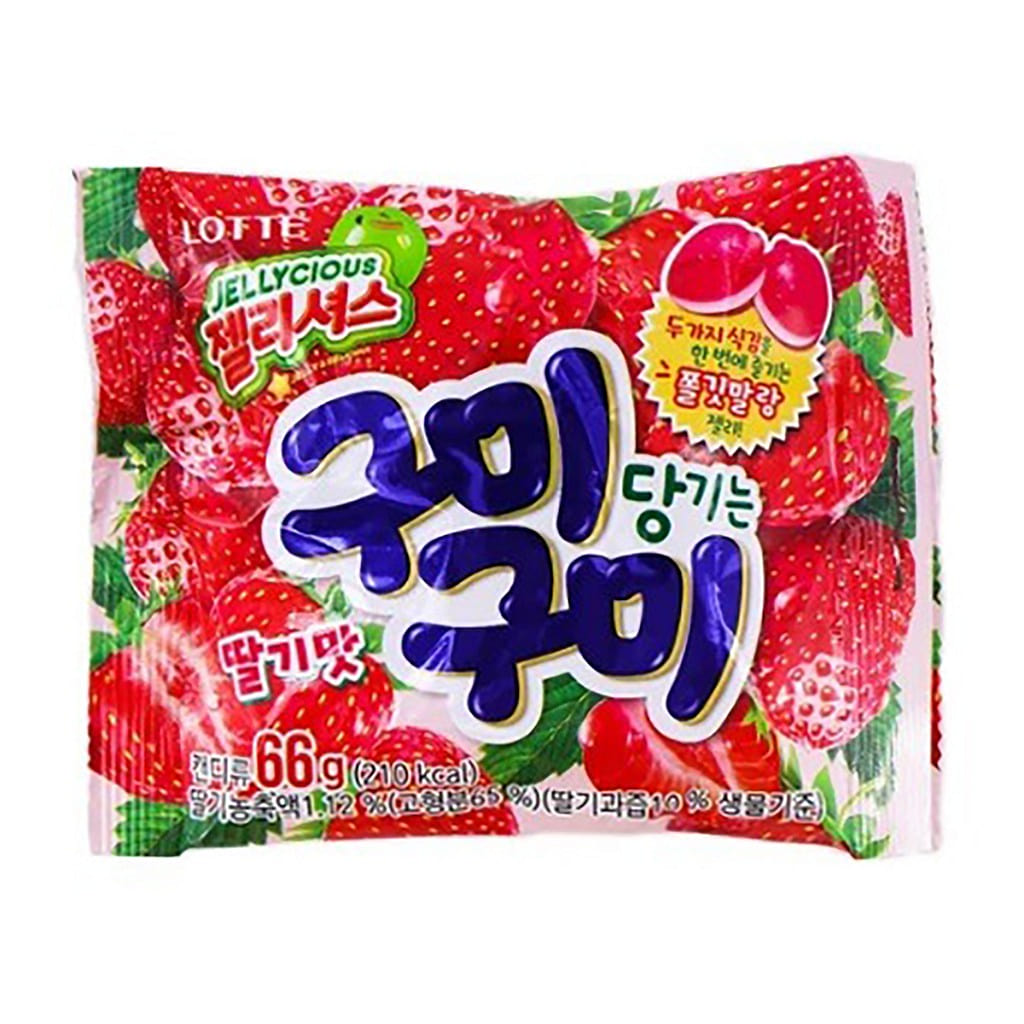 롯데 구미구미 젤리셔스 딸기맛 66 그램