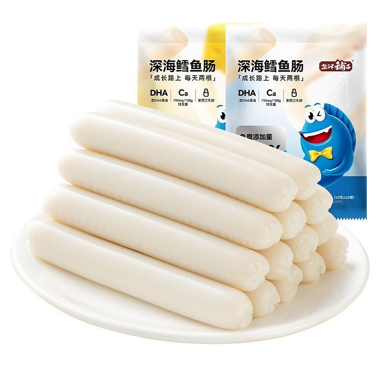 盐津铺子深海原味鳕鱼肠即食鱼肉肠零食海味火腿肠解馋 100 克