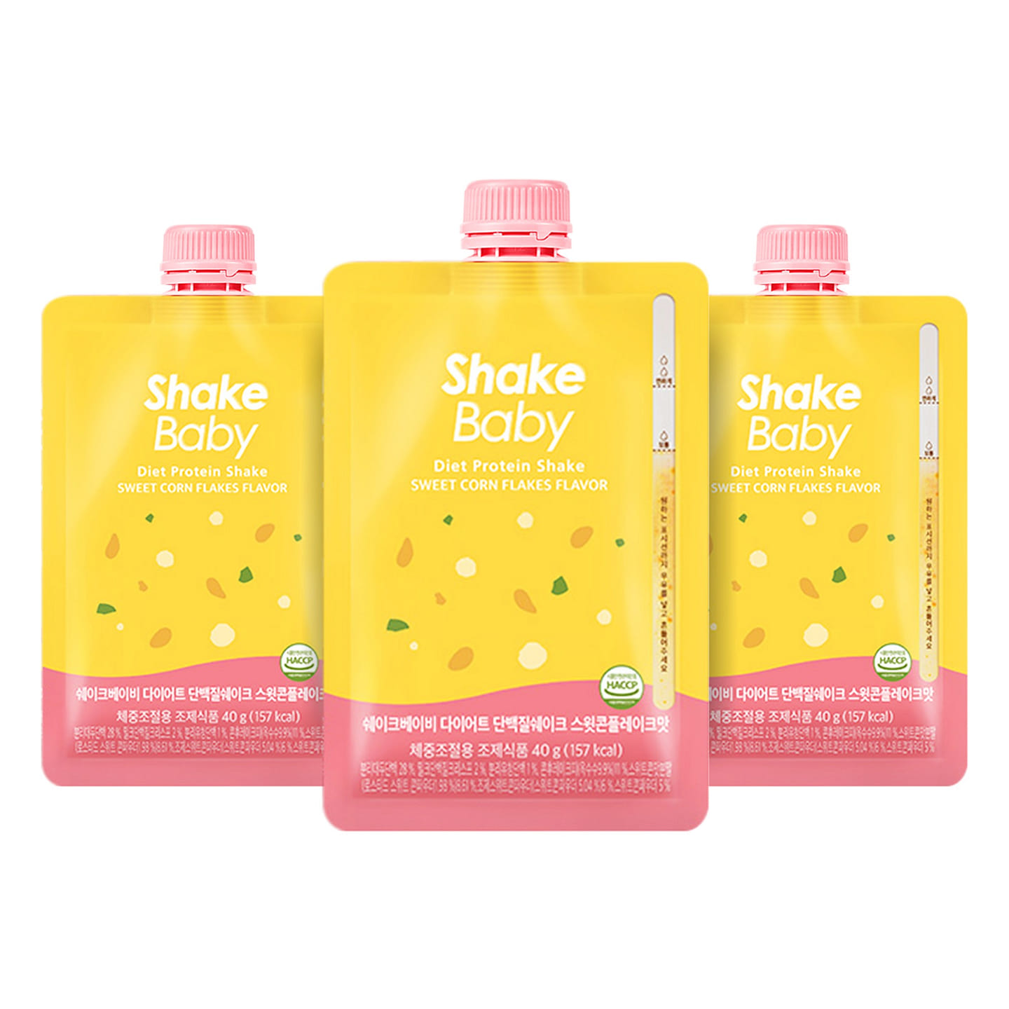 韩国 SHAKE BABY 震动宝宝饮食蛋白奶昔 Sweet Corn Flakes 40gX3杯 3 个