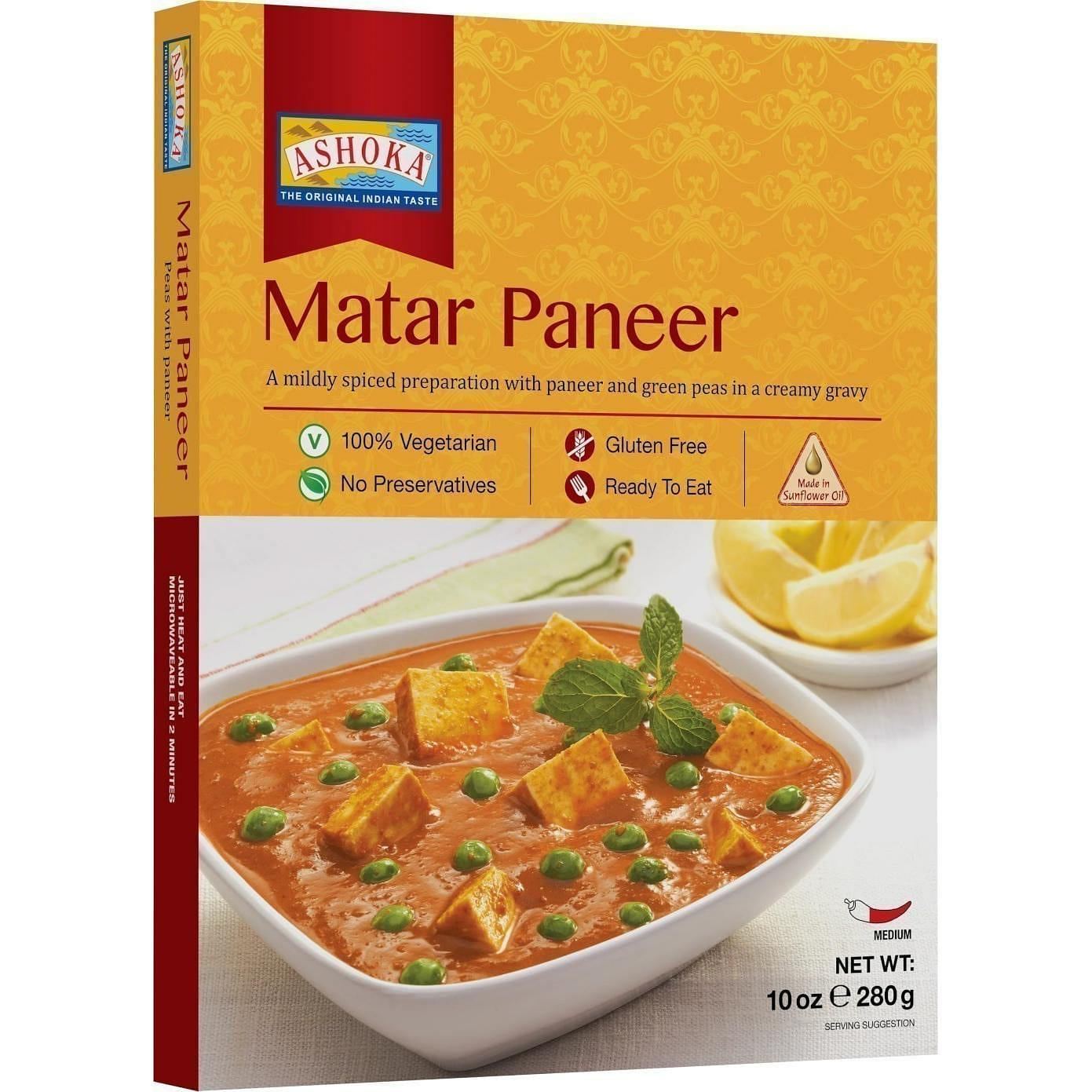 Ashoka Matar Paneer (Ready-to-Eat), 10 oz box 10 oz