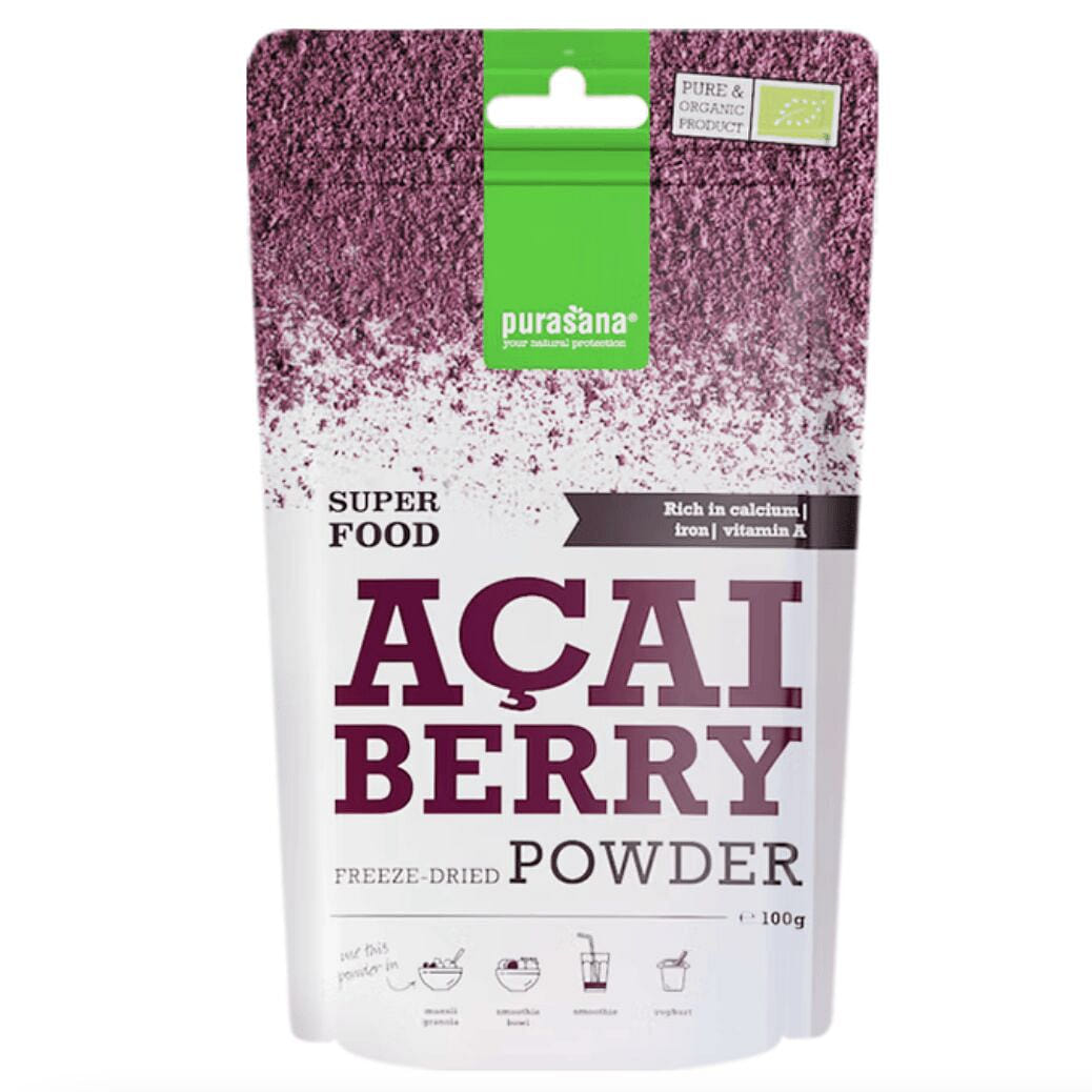Purasana Acai Berry Freeze Dried Powder 100g 1 pack