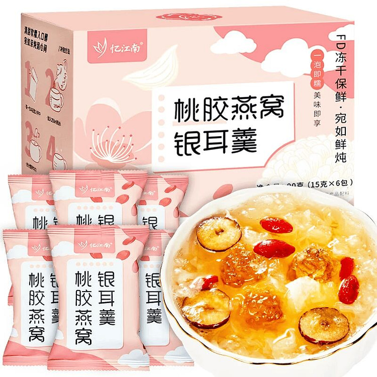 忆江南桃胶燕窝银耳羹冲泡即食【15g*6包】 90 克