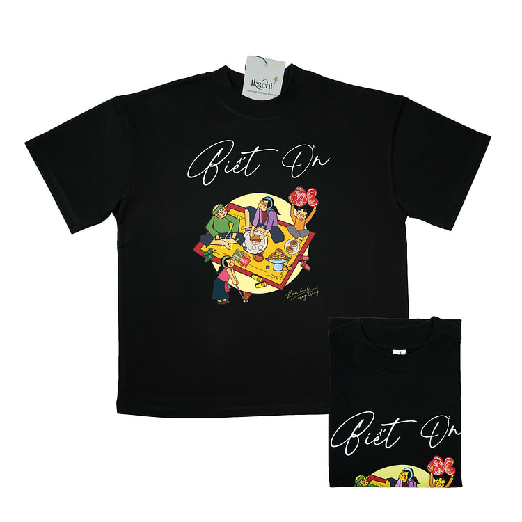 Ikachi Gratitude T-Shirt, Size Large,  Black 1 each