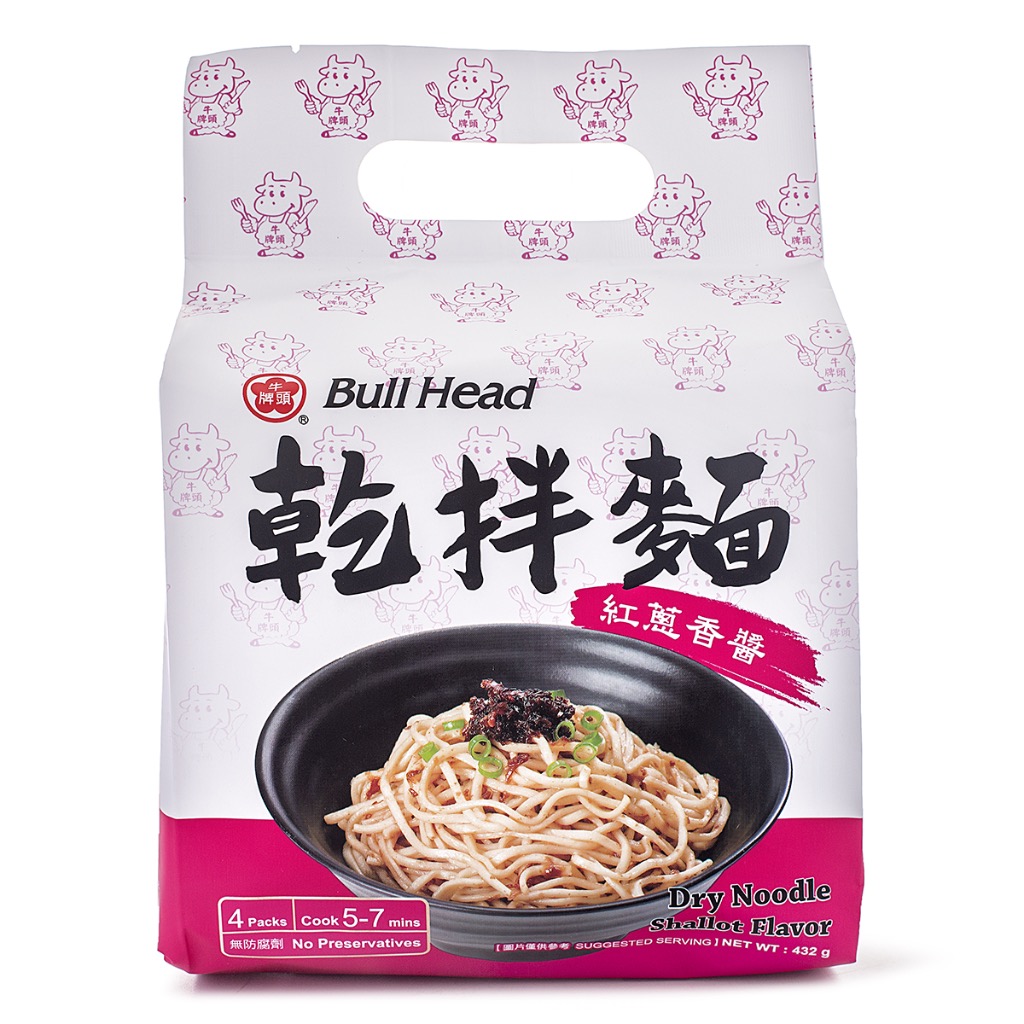 Get Bull Head Dry Noodle, Shallot Flavor 4pcs Delivered Weee! Asian