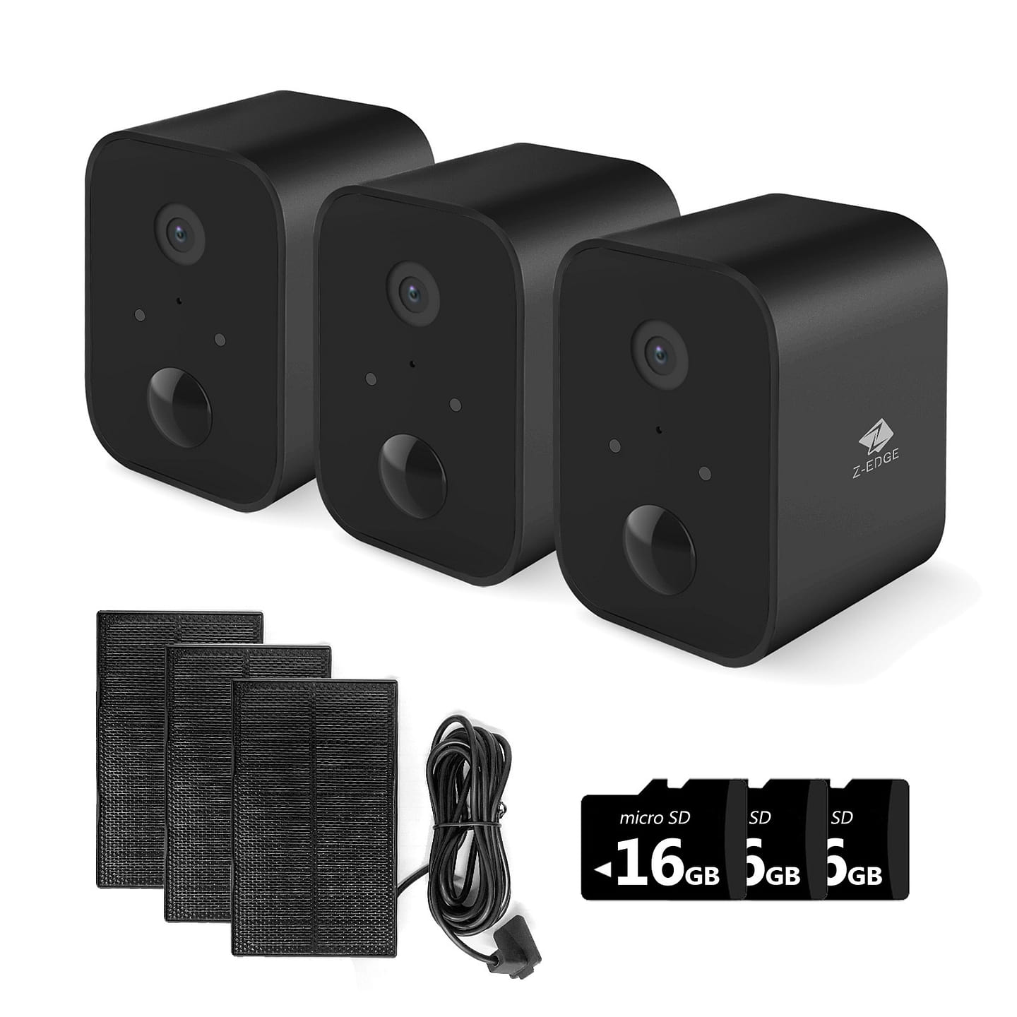 Z-EDGE SW03 Wireless Camera, 16G SD Card, 3-Pack 1 box