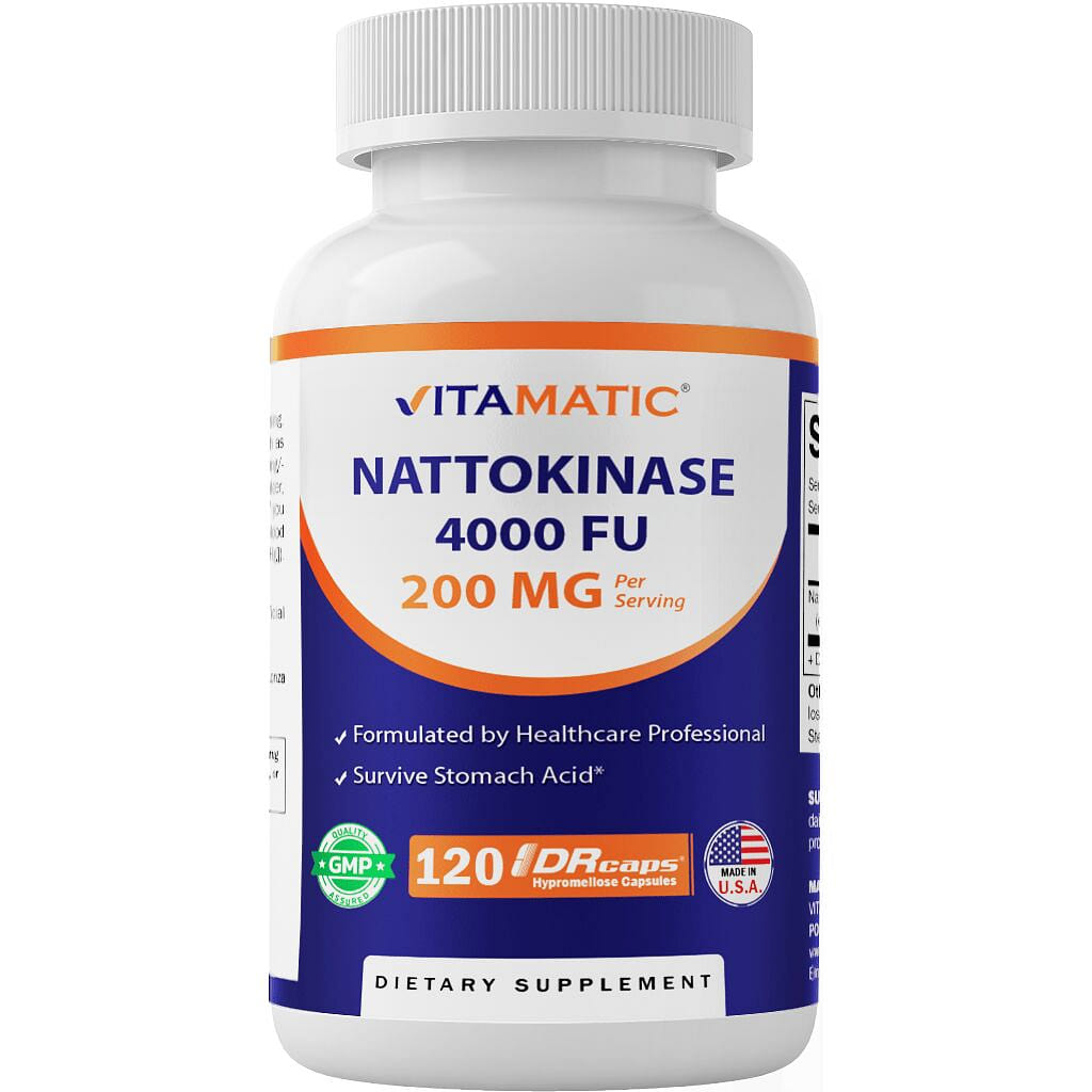 Nattokinase 4,000 FU Servings – 120 DR Capsules 1 each
