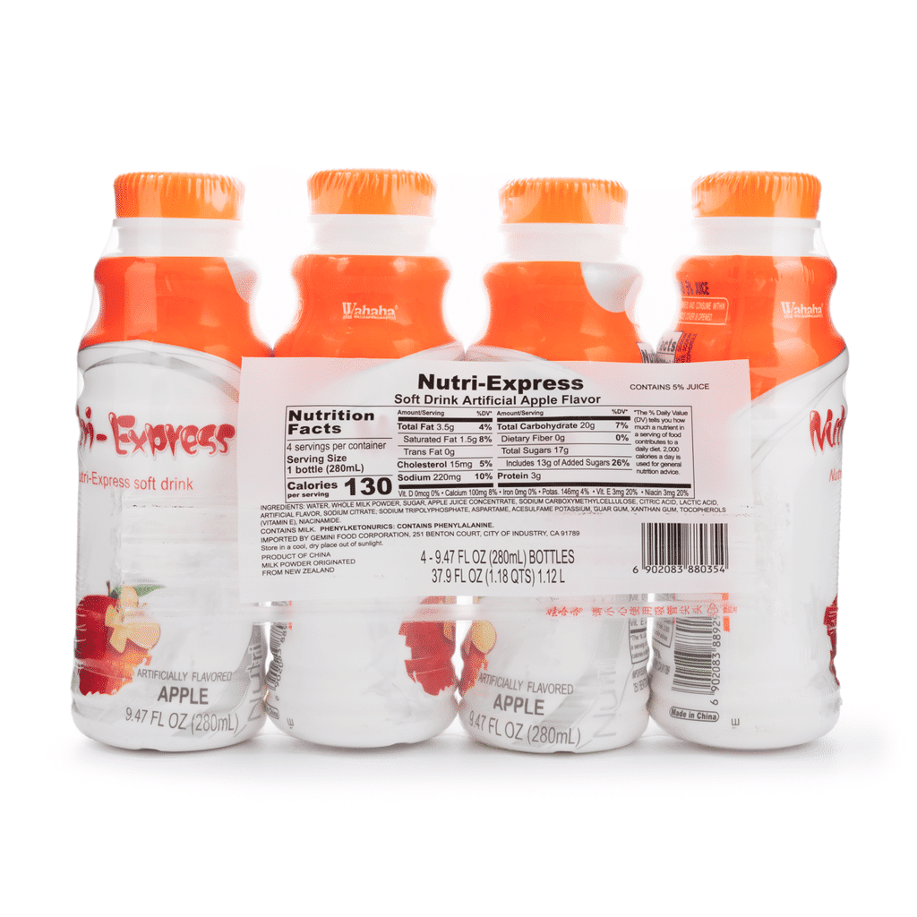 娃哈哈 营养快线 水果牛奶饮品 苹果味280ml*4瓶 1 份