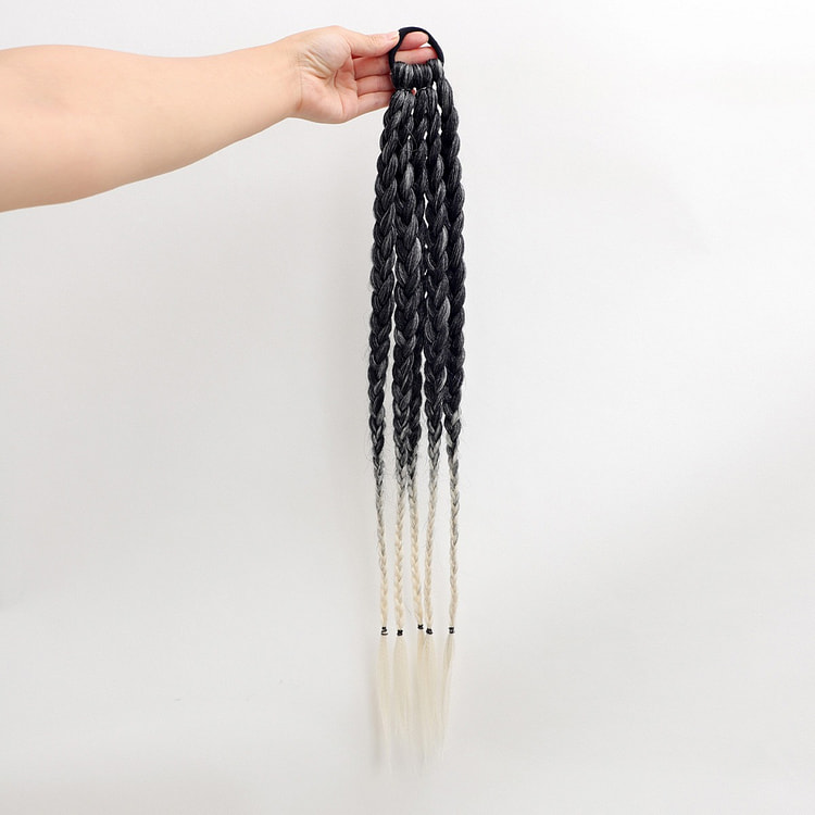 Colorful braided hair Xu Lu in black and white