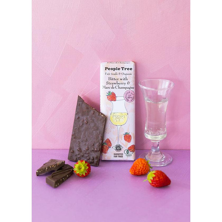 ピープルツリー チョコレート ストロベリー ビター シャンパン 50g