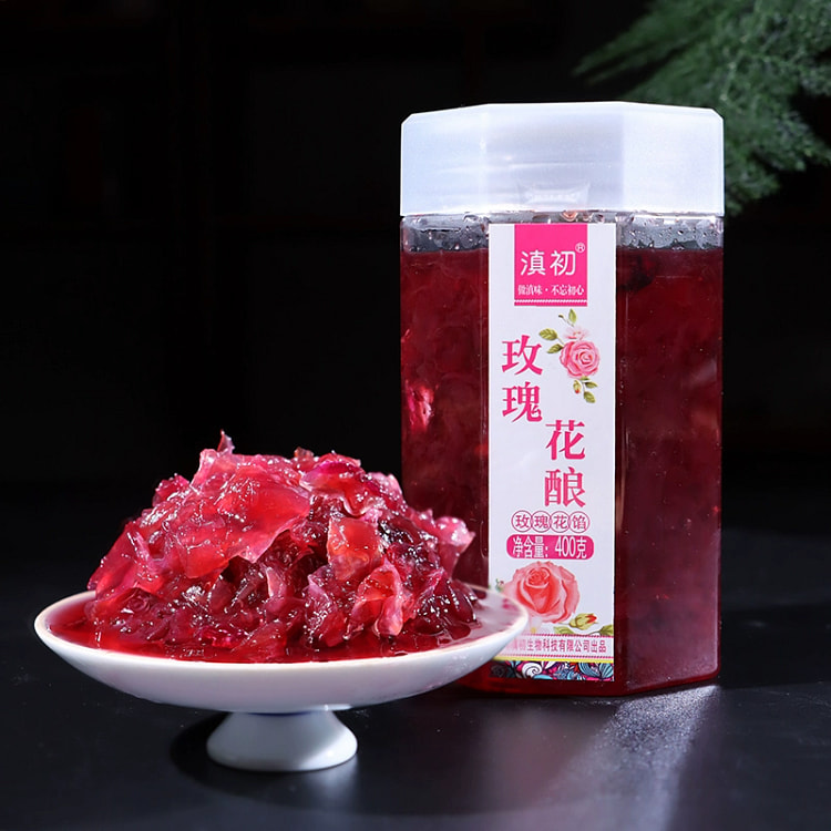 玫瑰酱可食用玫瑰花酱奶茶冰粉烘焙泡水玫瑰酱400g*1瓶
