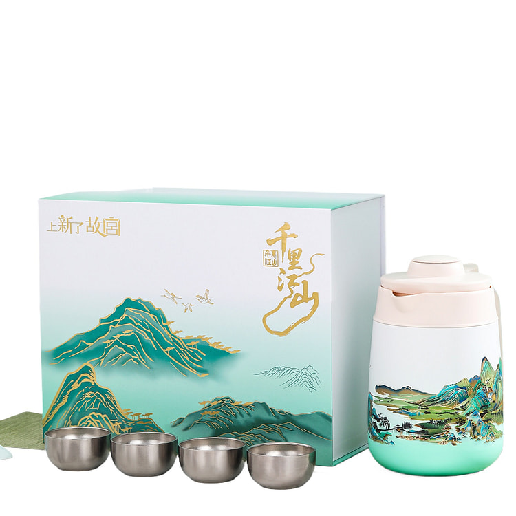 Qianli Jiangshan Teapot Set, One Pot And Four Cups 1 box