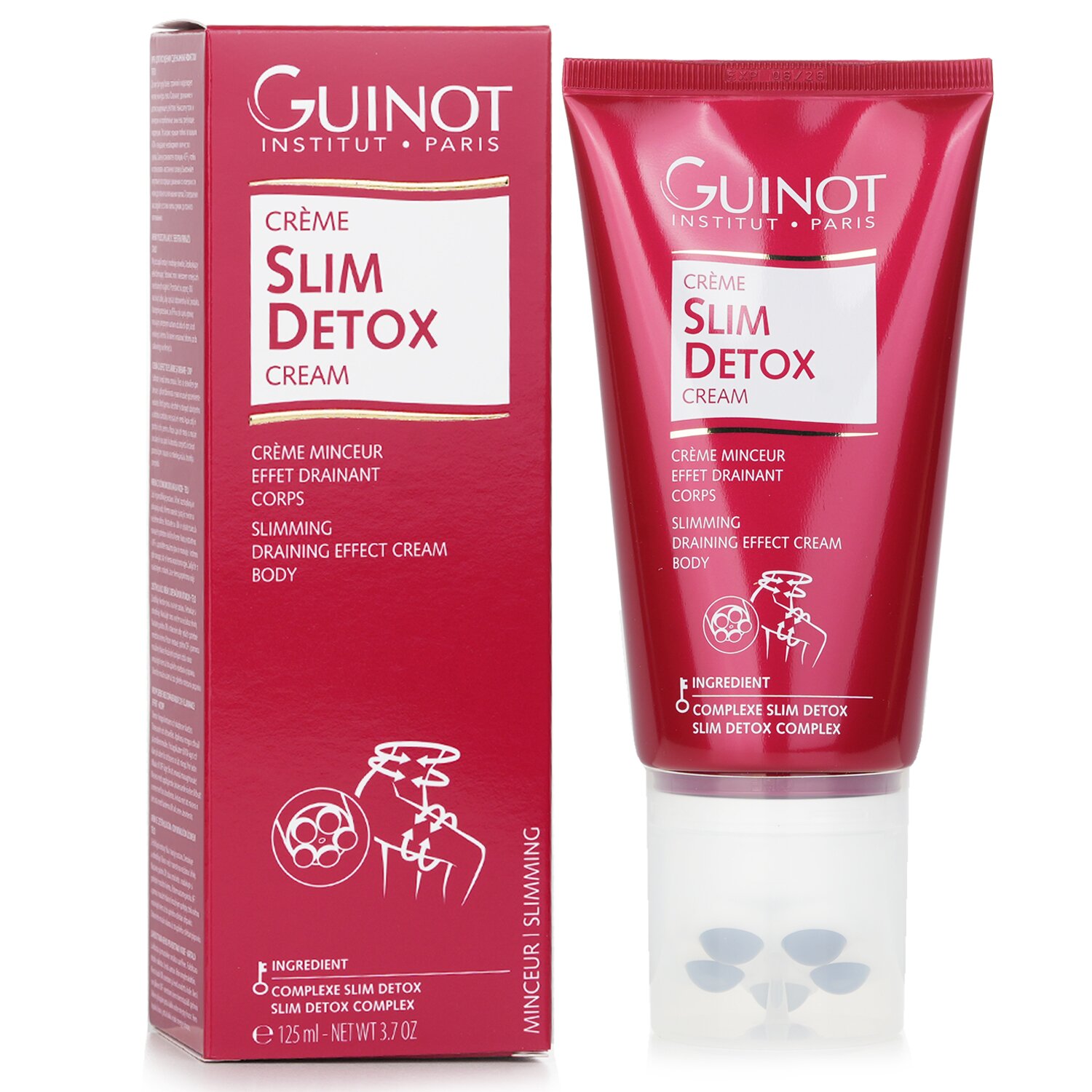 Crème Minceur Guinot Slim Detox – Effet Drainant, 125 Ml, Expiration 12/2024
