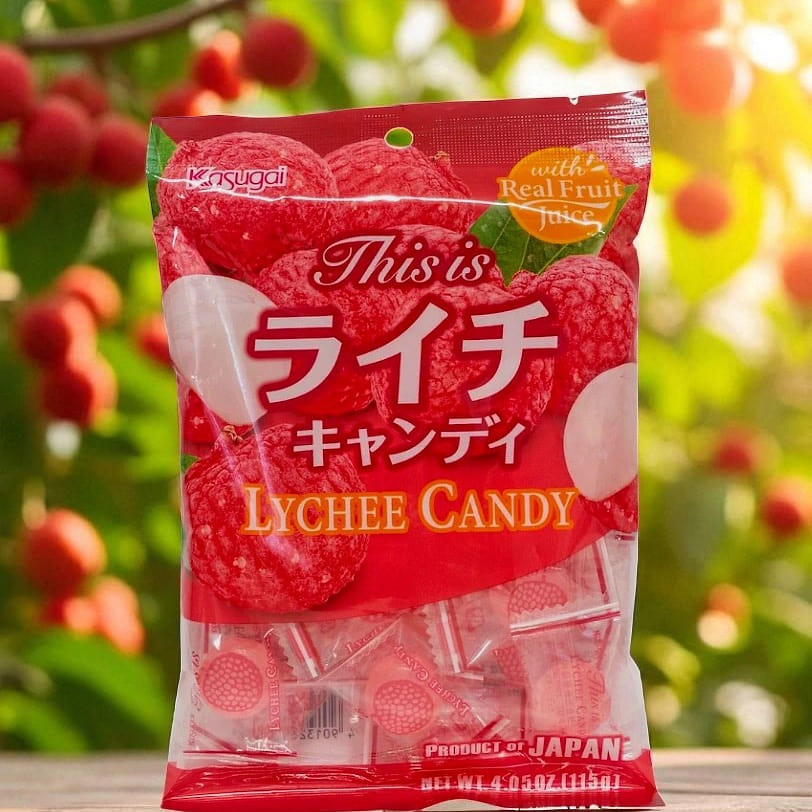Kasugai Japanese Lychee Hard Candy 4.05 オンス