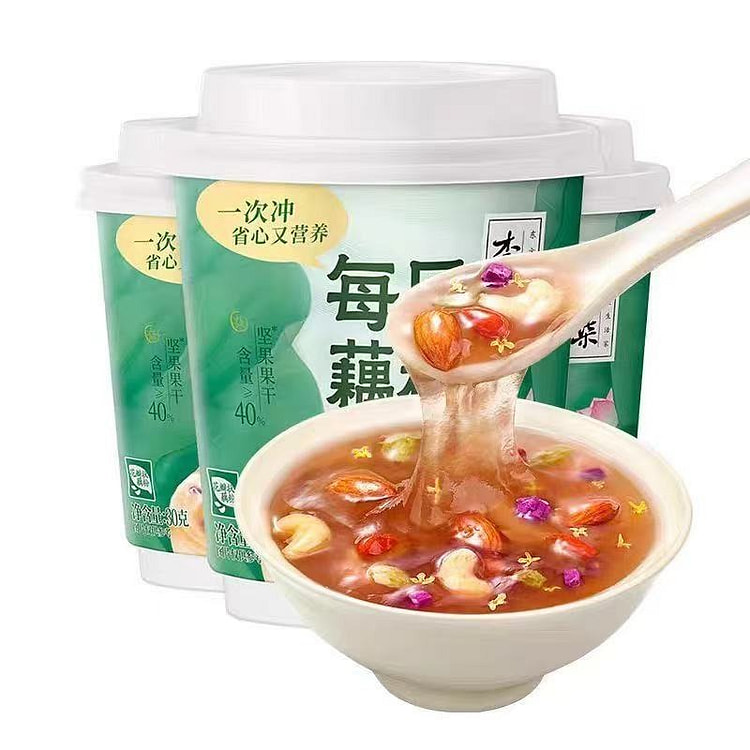 李子柒 每日藕粉 桂花坚果味藕粉羹杯装营养早餐 3 份