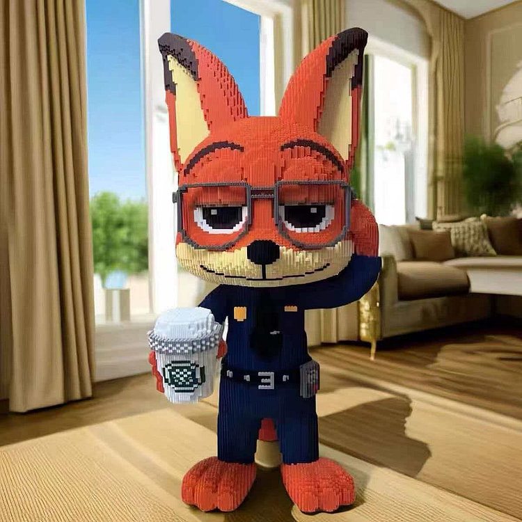 国潮积木拼装高级款狐狸警官60cm高1个 120 克