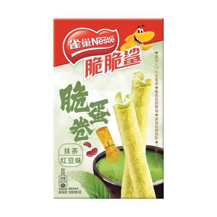 雀巢 脆脆鲨 抹茶红豆味脆蛋卷 40g