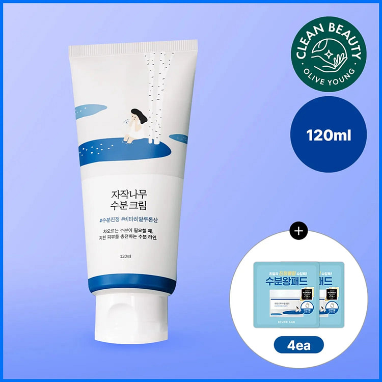 Round Lab Moisturizing Set: Cream 120ml + 4 Pads 1 each