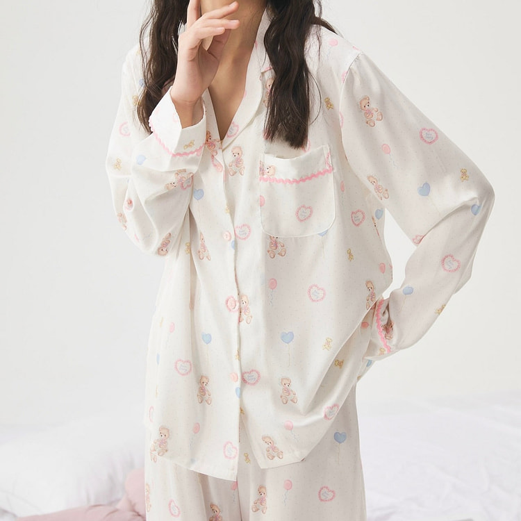 Teddy Time Pajama Set L