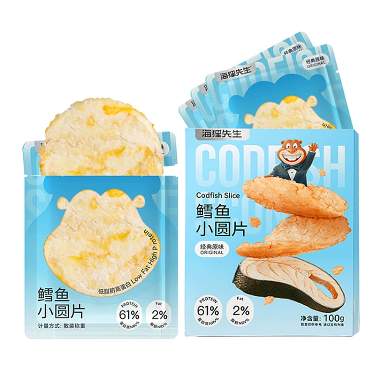 海狸先生鳕鱼小圆片鲜烤鳕鱼独立小包装100g*1