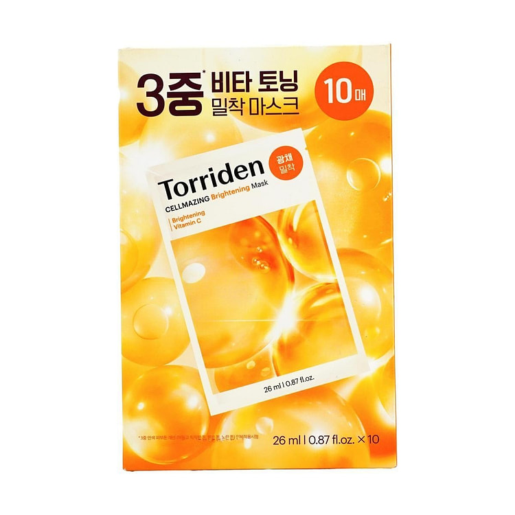 TORRIDEN Vitamin Brightening Face Mask, 10 sheets 1 box