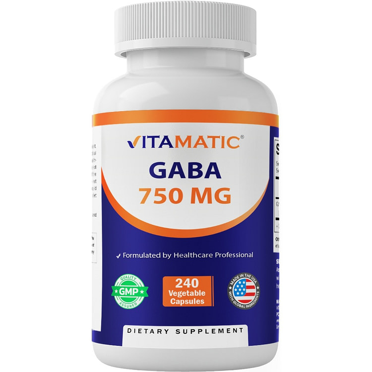 GABA (Gamma Aminobutyric Acid) 750mg-240 Capsules