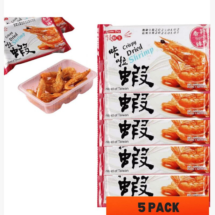 i3Fresh脆香香辣味整粒干虾零食25克*5袋 25 克