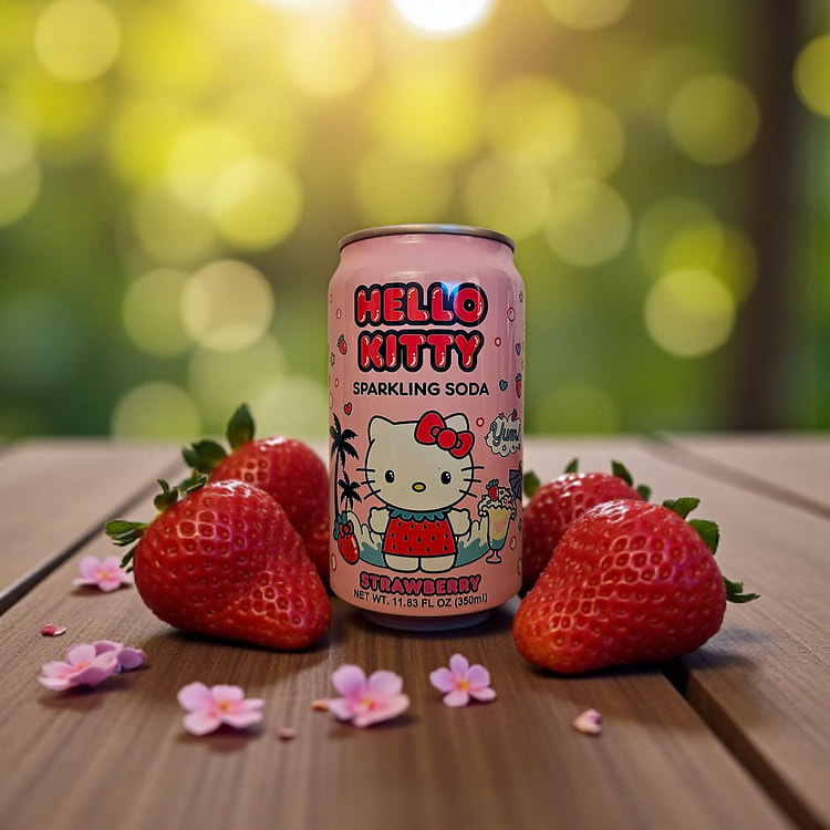 Hello Kitty 草莓气泡苏打水 350 毫升