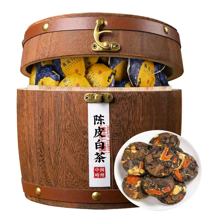陈皮白茶福鼎白茶饼陈皮老白茶陈皮寿眉小茶饼茶叶